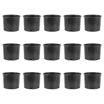 Pro Cal 7 Gallon Round Wide Rim Durable Plastic Plant Nursery Pot, (15 Pack) - VMInnovations