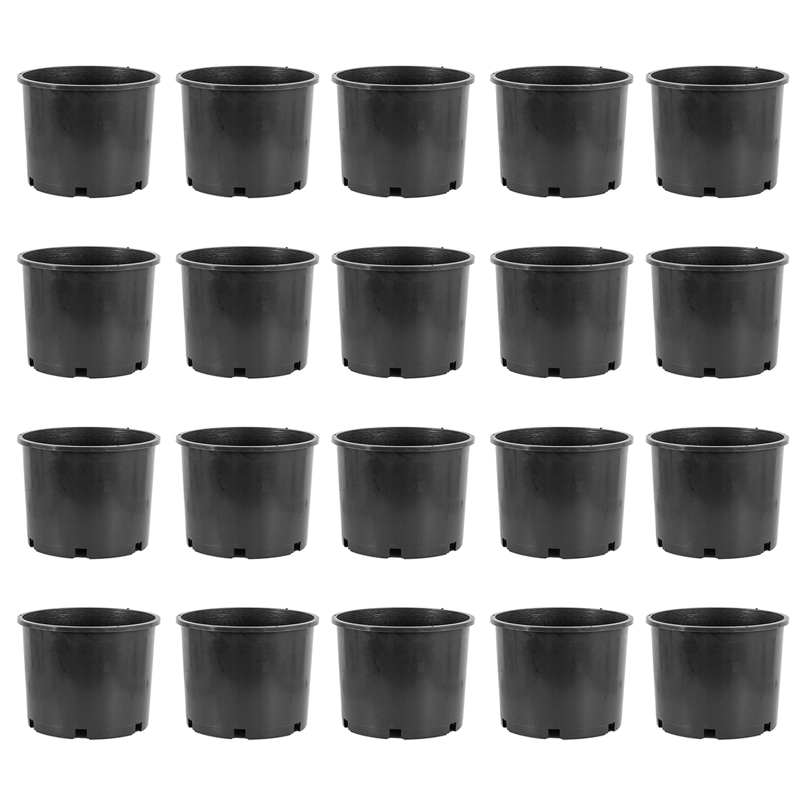 Pro Cal 7 Gallon Round Wide Rim Durable Plastic Plant Nursery Pot, (20 Pack) - VMInnovations