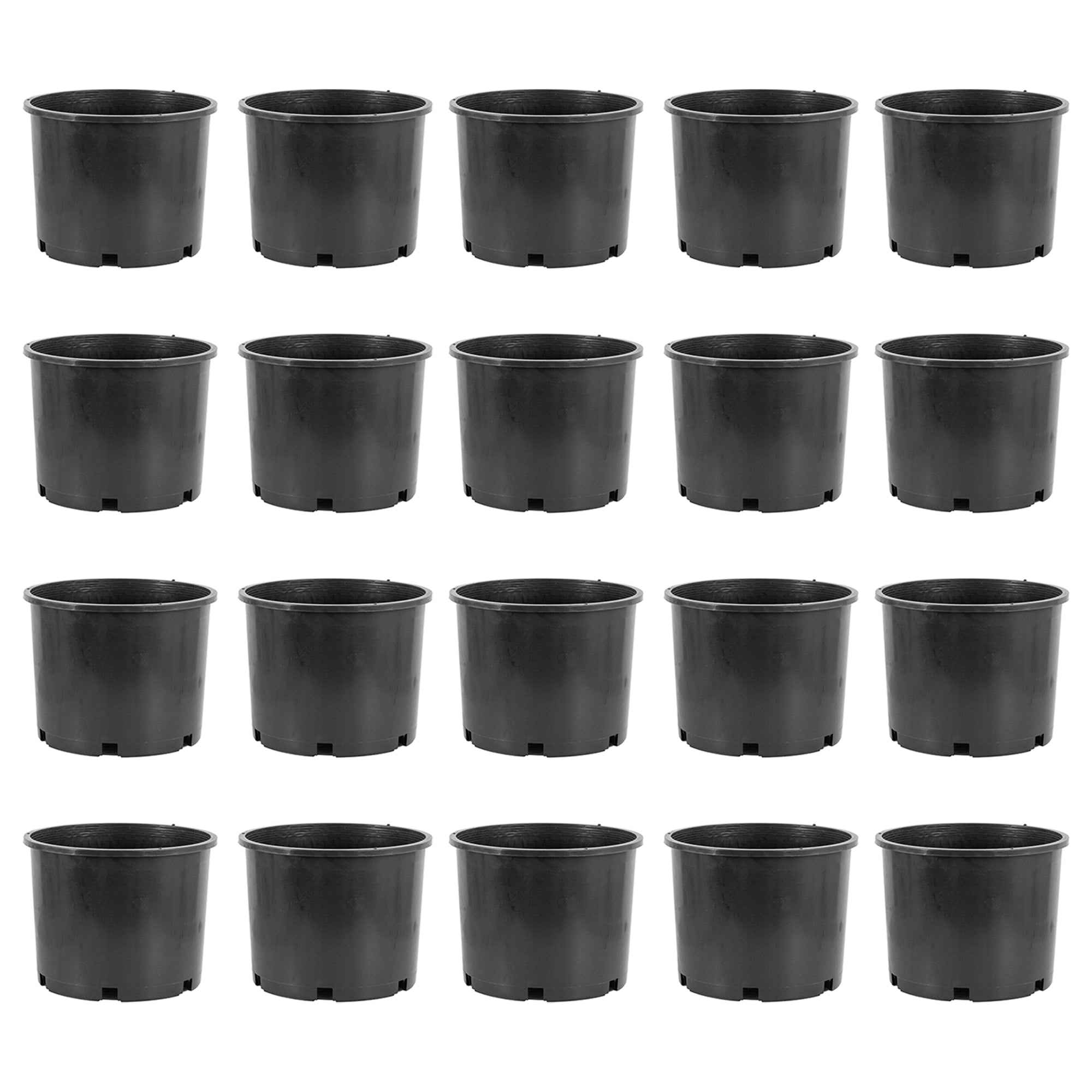 Pro Cal 7 Gallon Round Wide Rim Durable Plastic Plant Nursery Pot, (20 Pack) - VMInnovations