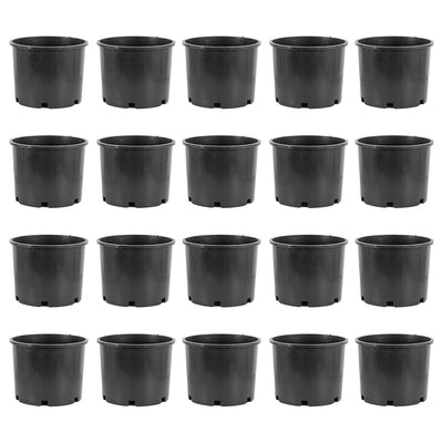 Pro Cal 7 Gallon Round Wide Rim Durable Plastic Plant Nursery Pot, (20 Pack) - VMInnovations