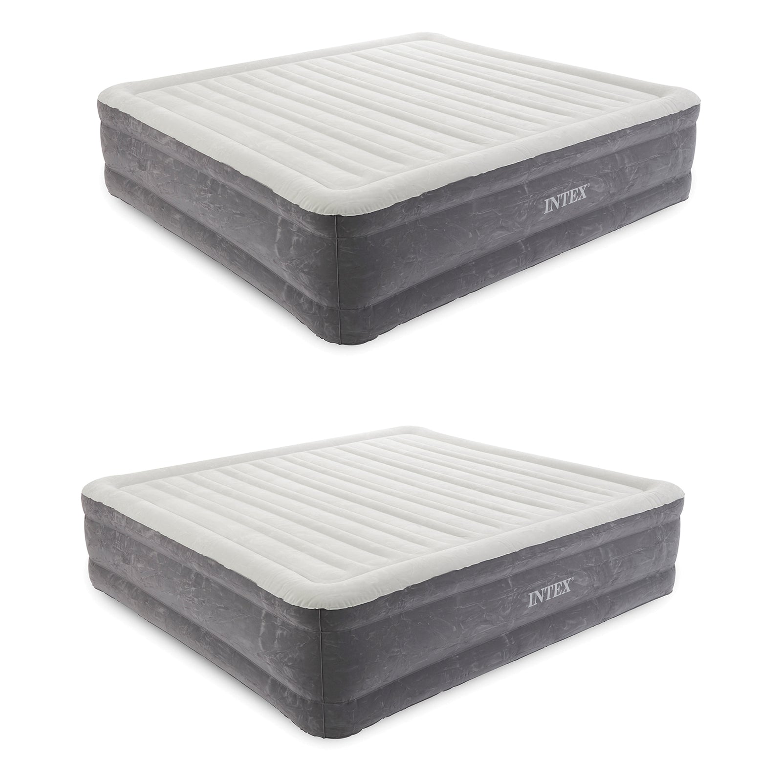 Intex 18" Inflatable Elevated Air Mattress Bed w/Built In Pump, King (2 Pack) - VMInnovations