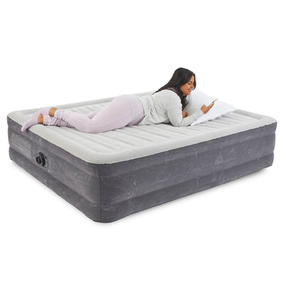 Intex 18" Inflatable Elevated Air Mattress Bed w/Built In Pump, King (2 Pack) - VMInnovations