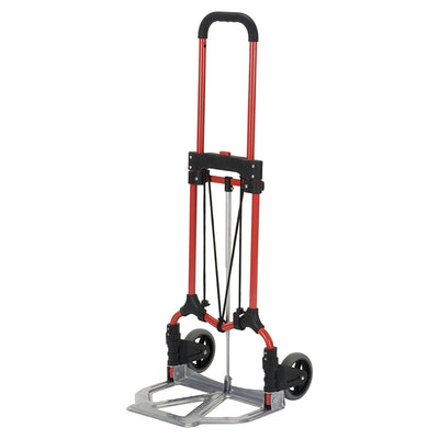 Magna Cart Personal MCI Folding Hand Truck w/Rubber Wheels, Red/Silver (3 Pack)