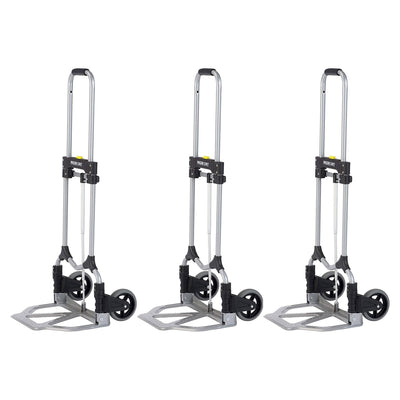 Magna Cart Personal 160lb Capacity MCI Folding Alloy Steel Hand Truck (3 Pack)