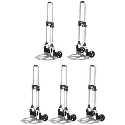 Magna Cart Personal 160lb Capacity MCI Folding Alloy Steel Hand Truck (5 Pack)