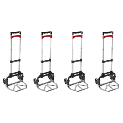 Magna Cart Personal MCI Folding Hand Truck with Rubber Wheels, Black (4 Pack) - VMInnovations