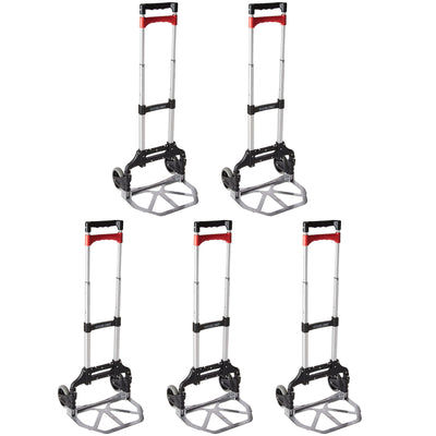 Magna Cart Personal MCI Folding Hand Truck with Rubber Wheels, Black (5 Pack) - VMInnovations
