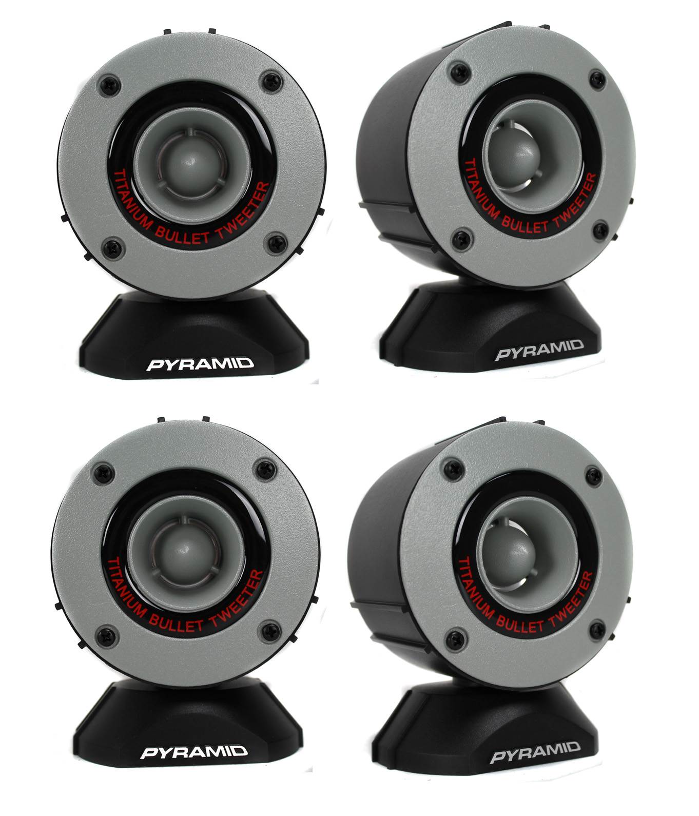 Pyramid TW28 3.75" 600W Super Car Audio Horn Bullet Aluminum Tweeters - VMInnovations