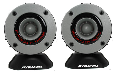 Pyramid TW28 3.75" 600W Super Car Audio Horn Bullet Aluminum Tweeters
