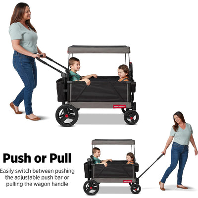 Radio Flyer Collapsible Stroll ‘N Wagon with Protective Cover, Black (Open Box)