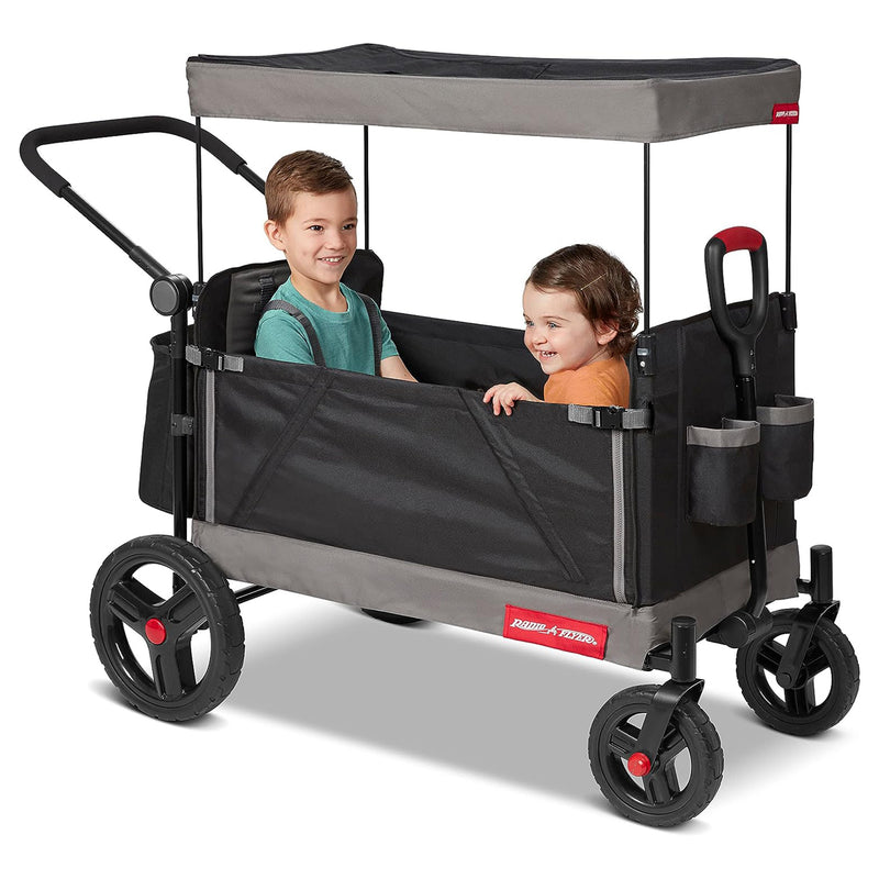 Radio Flyer Collapsible Trav’ler Stroll ‘N Wagon w/Protective Cover, Black(Used)