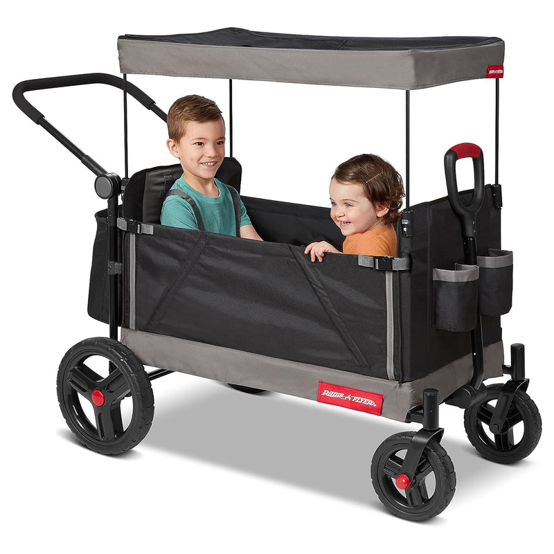 Radio Flyer Collapsible Stroll ‘N Wagon with Protective Cover, Black (Open Box)