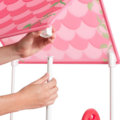 Radio Flyer Play & Fold Away Princess Castle Toy Slide Playhouse, Pink(Open Box)