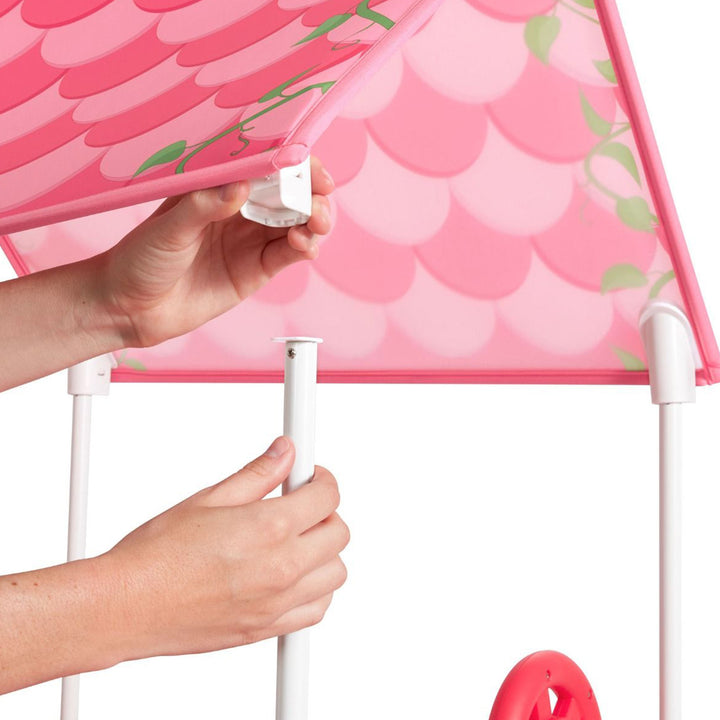 Radio Flyer Play & Fold Away Princess Castle Toy Slide Playhouse, Pink(Open Box)