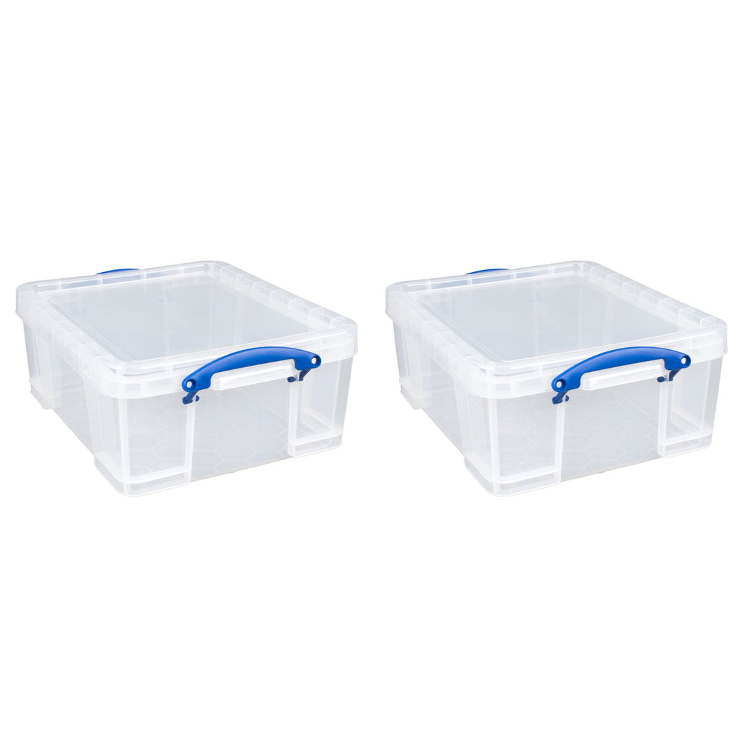 Really Useful Box 17L Container w/Lid and Clip Lock Handles, (2pk) (Open Box) - VMInnovations