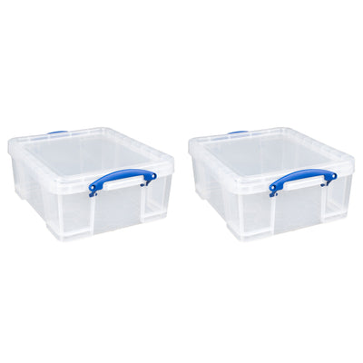Really Useful Box 17L Container w/Lid and Clip Lock Handles, (2pk) (Open Box) - VMInnovations