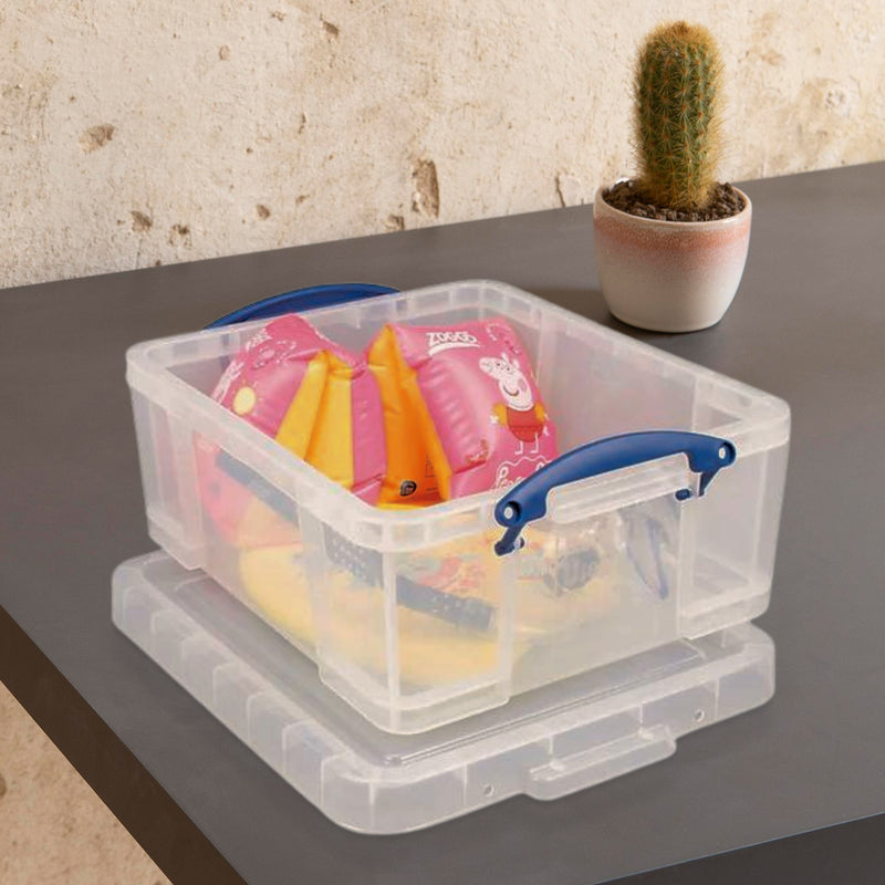 Really Useful Box 17L Storage Container with Lid and Clip Lock Handles, (2 Pack)