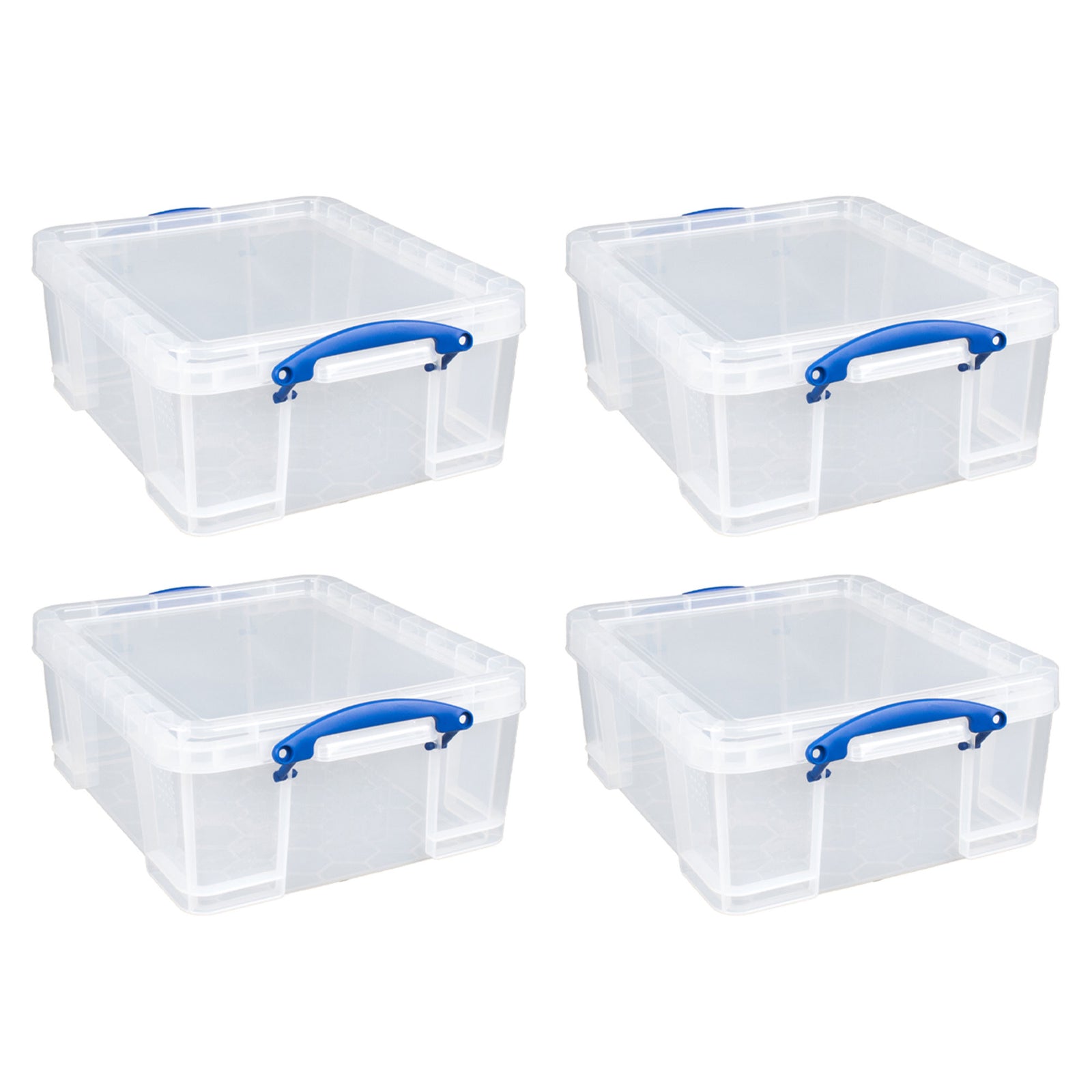 Really Useful Box 17L Storage Container with Lid and Clip Lock Handles, (4 Pack) - VMInnovations
