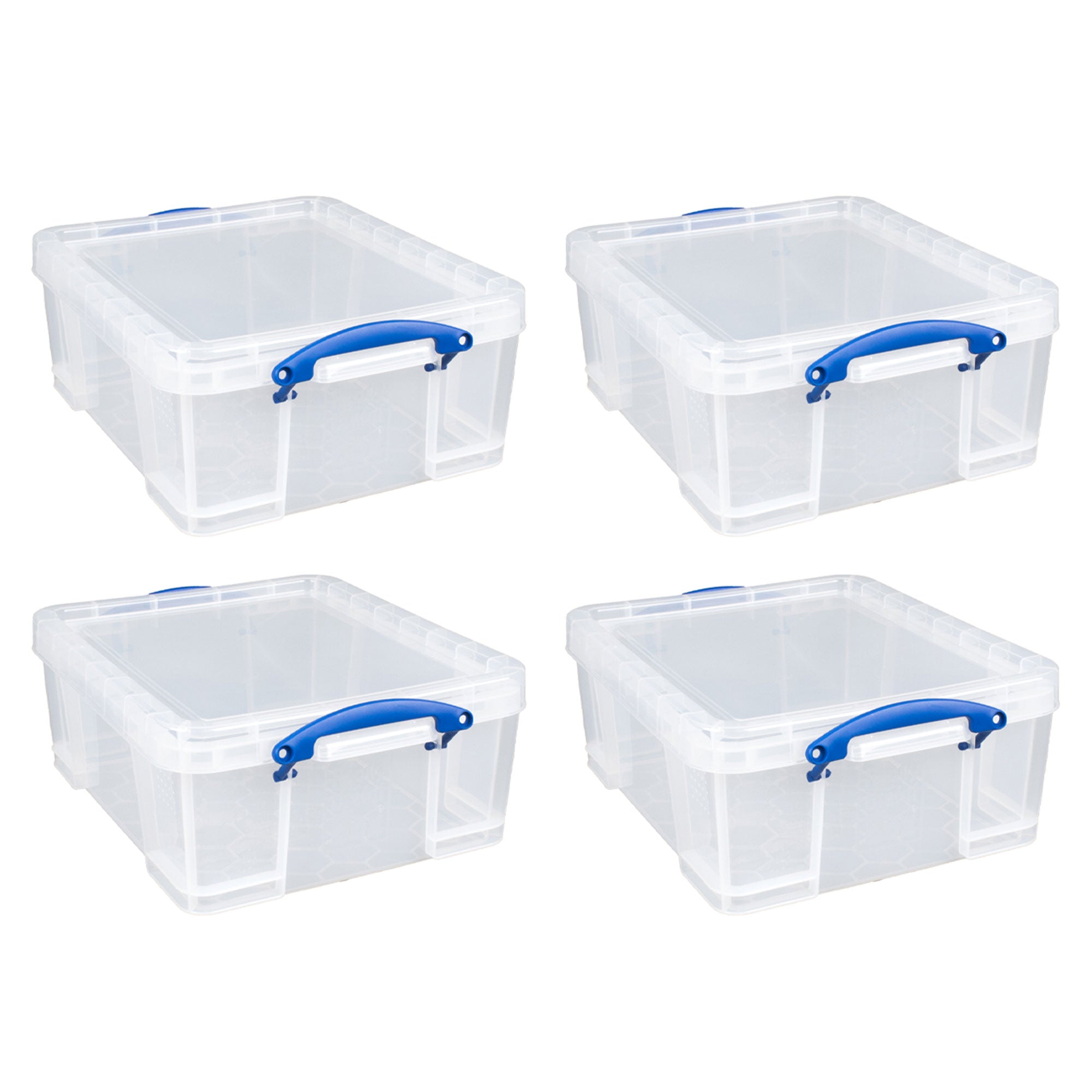 Really Useful Box 17L Storage Container with Lid and Clip Lock Handles, (4 Pack) - VMInnovations