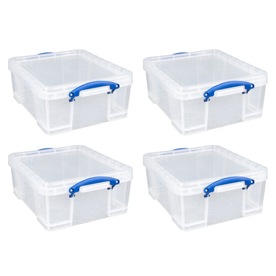 Really Useful Box 17L Storage Container with Lid and Clip Lock Handles, (4 Pack) - VMInnovations