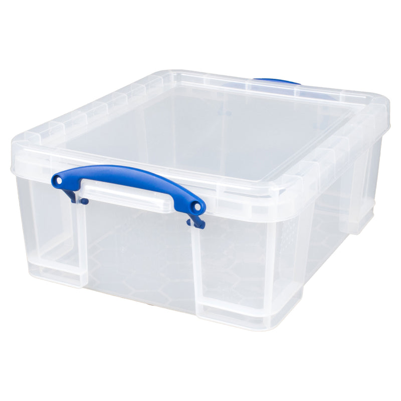 Really Useful Box 17L Storage Container with Lid and Clip Lock Handles, (4 Pack)