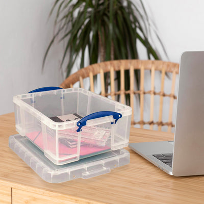 Really Useful Box 17L Storage Container with Lid and Clip Lock Handles, (4 Pack) - VMInnovations