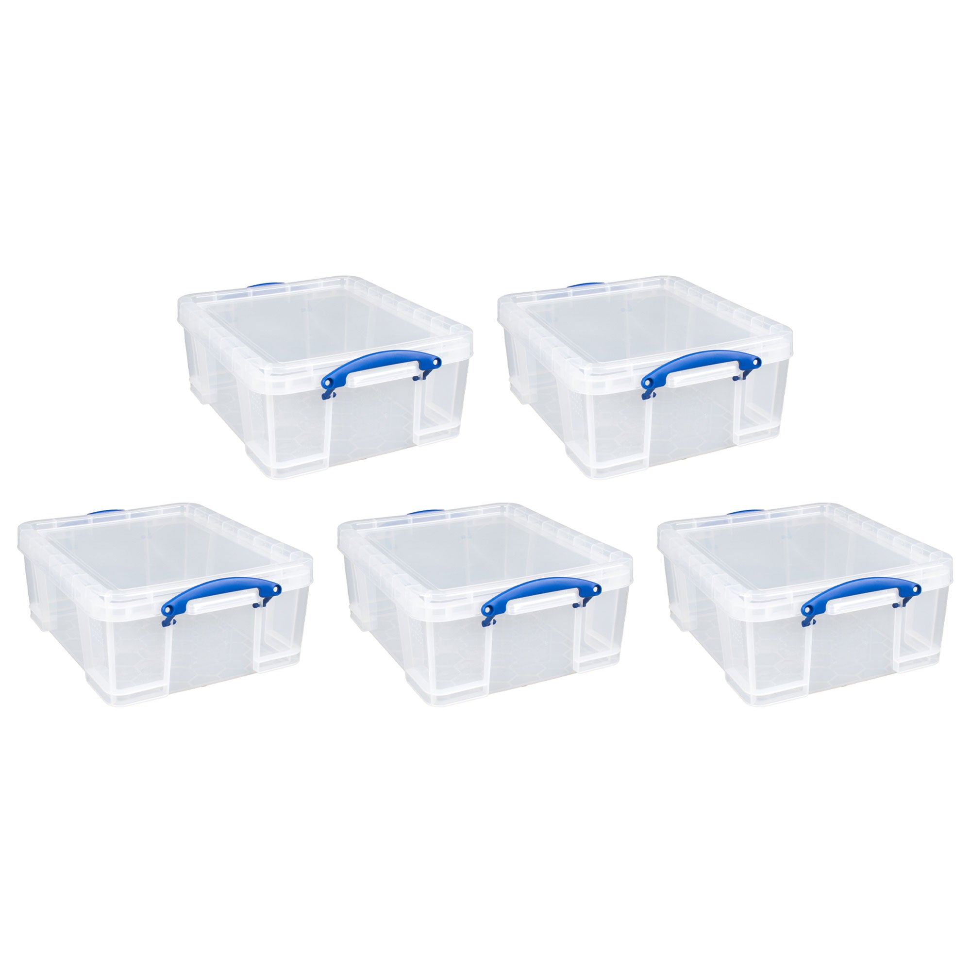 Really Useful Box 17L Storage Container with Lid and Clip Lock Handles, (5 Pack) - VMInnovations