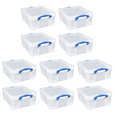 Really Useful Box 17L Storage Container with Lid and Clip Lock Handles (10 Pack) - VMInnovations
