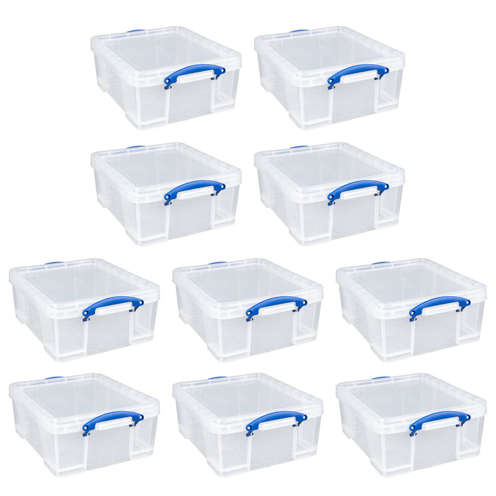 Really Useful Box 17L Storage Container with Lid and Clip Lock Handles (10 Pack)