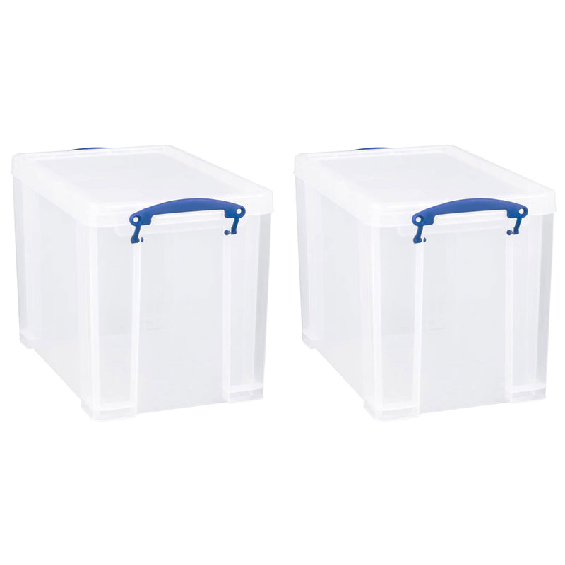 Really Useful Box 19L Storage Container with Lid and Clip Lock Handles, (2 Pack)