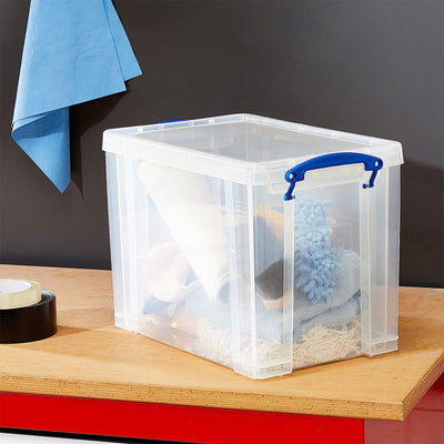 Really Useful Box 19L Storage Container with Lid and Clip Lock Handles, (2 Pack)