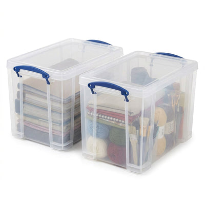 Really Useful Box 19L Storage Container with Lid and Clip Lock Handles, (2 Pack)