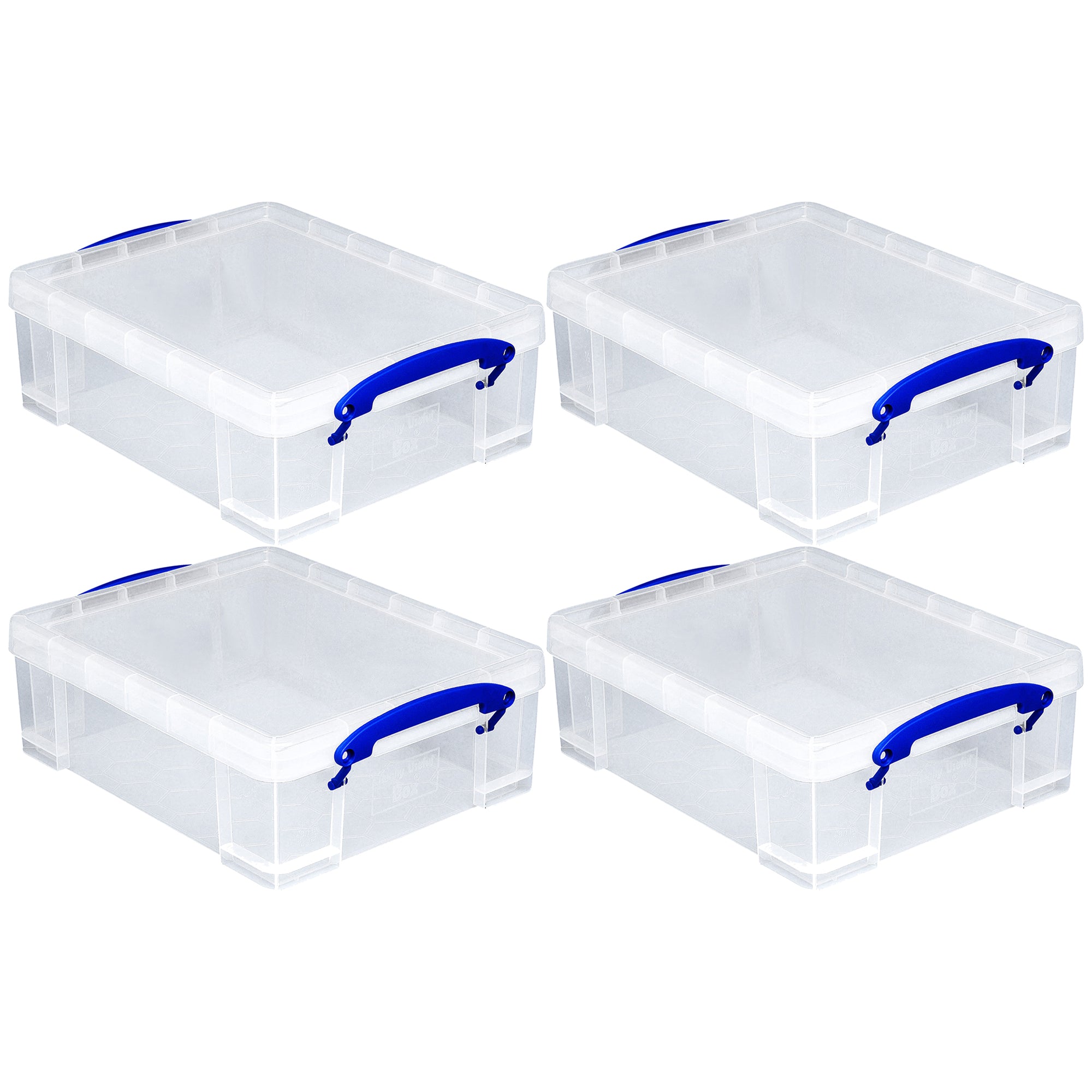 Really Useful Box 8.1L Plastic Storage Container with Clip Lock Handle (4 Pack) - VMInnovations