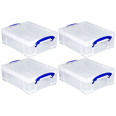 Really Useful Box 8.1L Plastic Storage Container with Clip Lock Handle (4 Pack) - VMInnovations