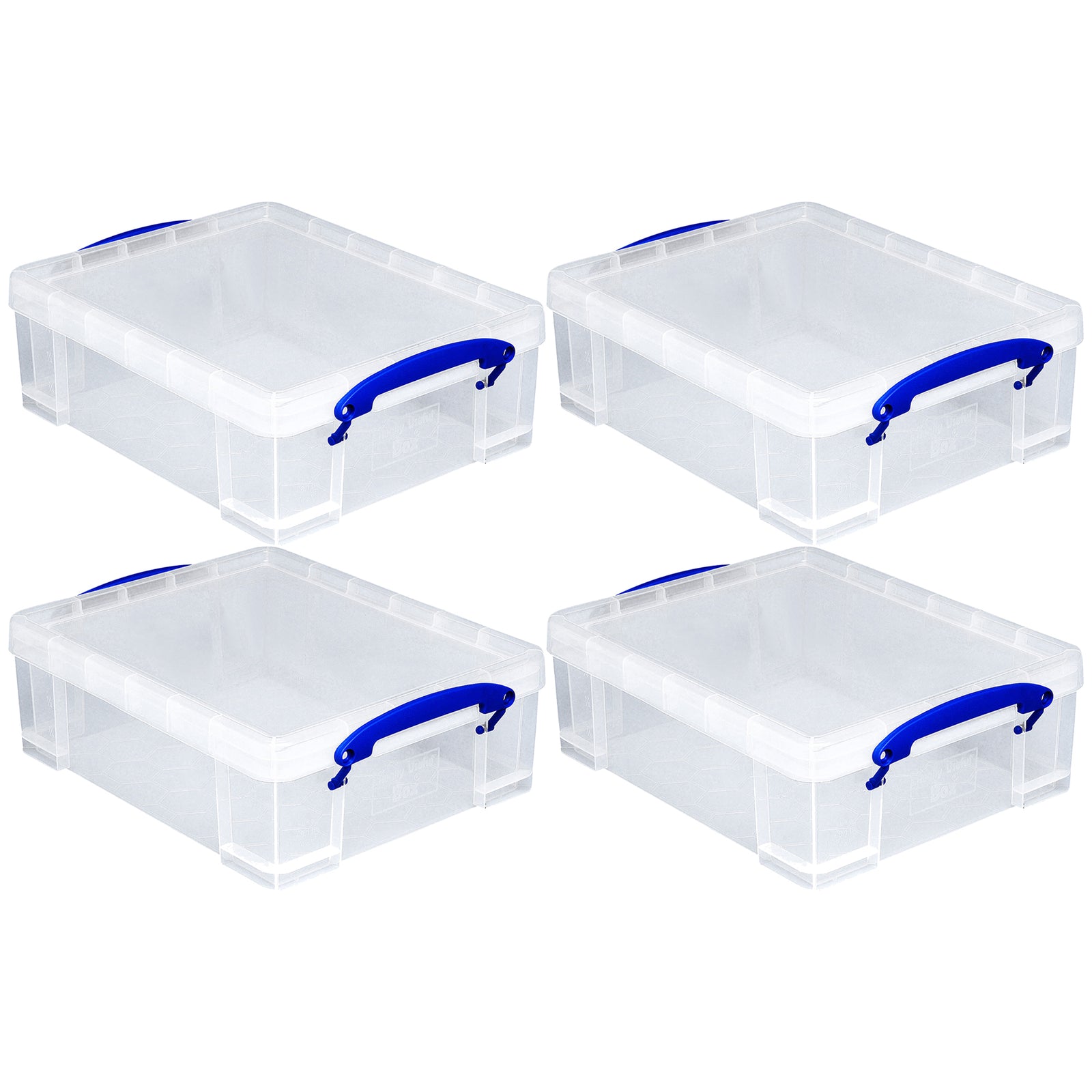 Really Useful Box Plastic Storage Container w/ Clip Lock Handle 4 pk (Open Box) - VMInnovations