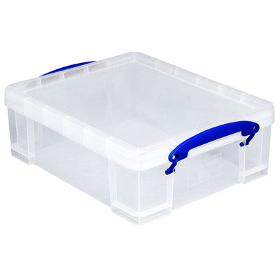Really Useful Box 8.1L Plastic Storage Container with Clip Lock Handle (4 Pack)