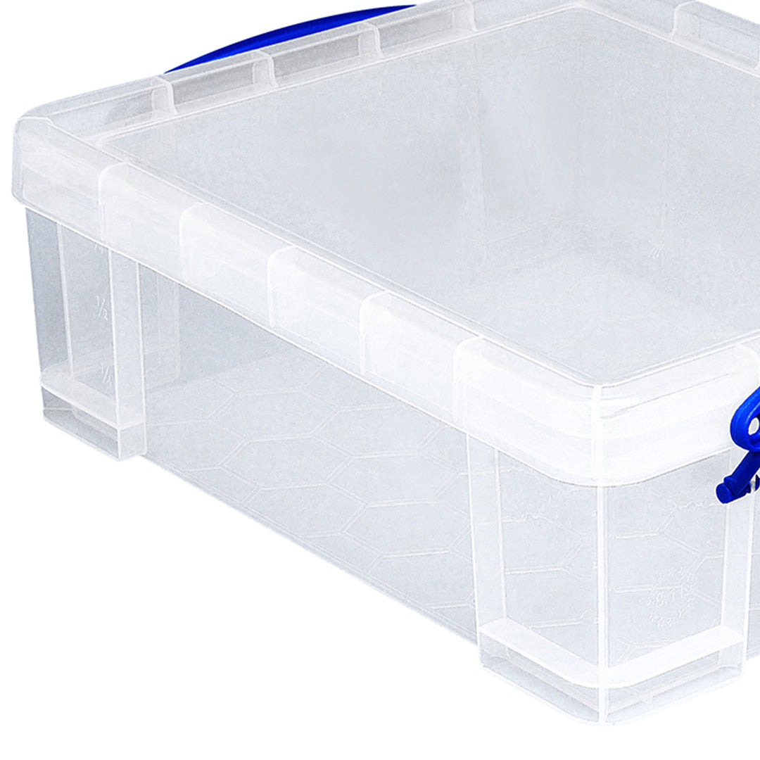 Really Useful Box 8.1L Plastic Storage Container with Clip Lock Handle (4 Pack)