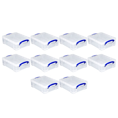 Really Useful Box 8.1L Plastic Storage Container with Clip Lock Handle (10 Pack) - VMInnovations