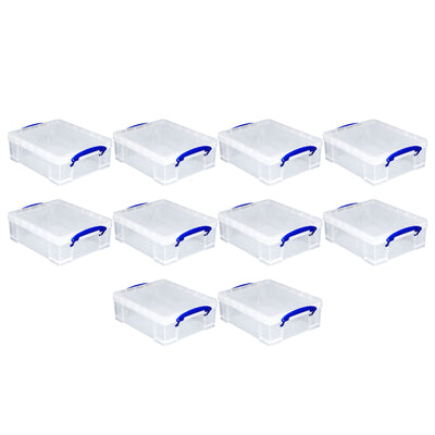 Really Useful Box 8.1L Plastic Storage Container with Clip Lock Handle (10 Pack)