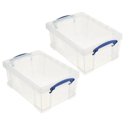 Really Useful Box 9L Storage Container with Snap Lid & Clip Lock Handle (2 Pack) - VMInnovations