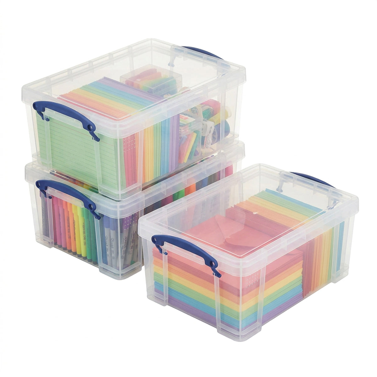 Really Useful Box 9L Storage Container with Snap Lid & Clip Lock Handle (3 Pack)