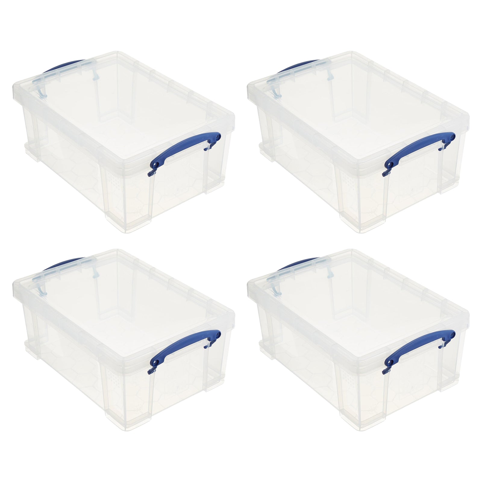 Really Useful Box 9L Storage Container with Snap Lid & Clip Lock Handle (4 Pack) - VMInnovations