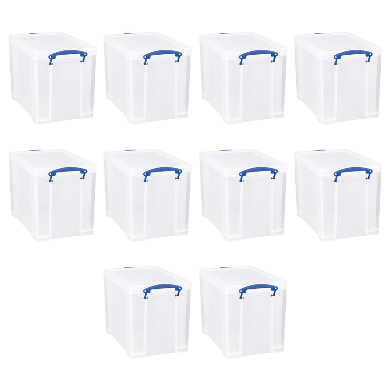 Really Useful Box 19L Storage Container with Lid and Clip Lock Handles (10 Pack)