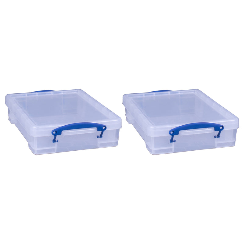 Really Useful Box 4L Storage Container with Lid and Clip Lock Handles, (2 Pack)