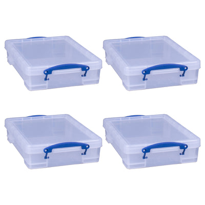Really Useful Box 4L Storage Container with Lid and Clip Lock Handles, (4 Pack) - VMInnovations