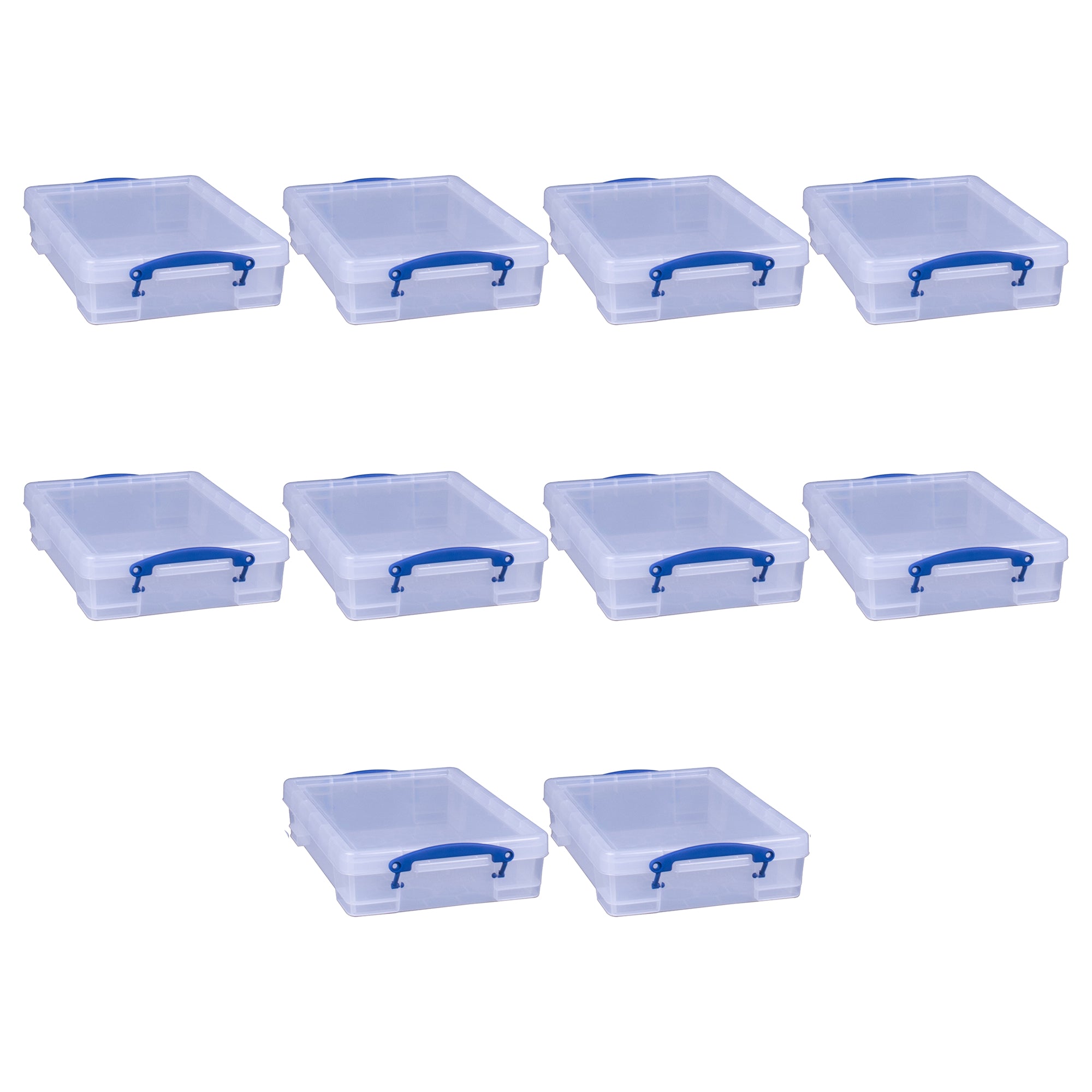 Really Useful Box 4L Storage Container with Lid and Clip Lock Handles, (10 Pack) - VMInnovations