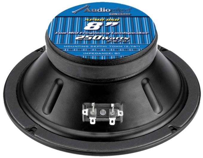 Audiopipe Class AB 2 Channel Amp, 8 Inch Stereo Speaker, and Soundstorm Wire Kit - VMInnovations