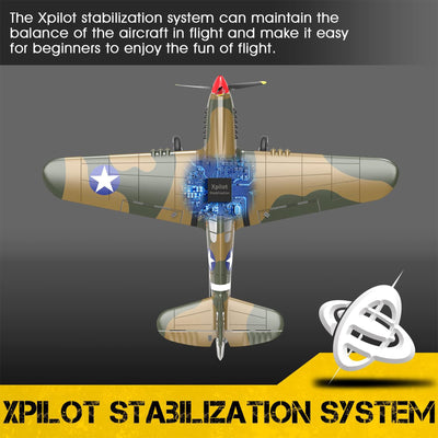 VOLANTEXRC 4-CH P40 WWII Warhawk Remote Controlled Airplane RC Aircraft, Yellow - VMInnovations