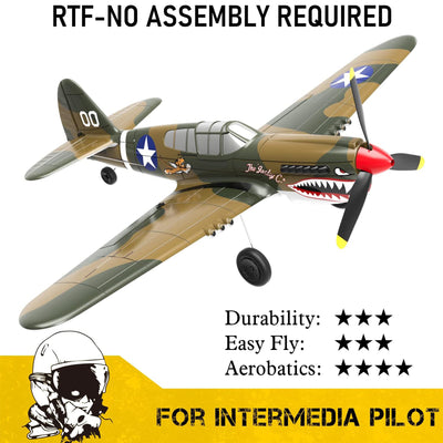 VOLANTEXRC 4-CH P40 WWII Warhawk Remote Controlled Airplane RC , Yellow (Used)