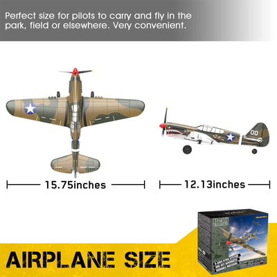 VOLANTEXRC 4-CH P40 WWII Warhawk Remote Controlled Airplane RC Aircraft, Yellow